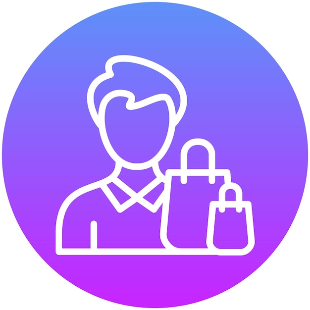 Ilustración de icono de vector de compras personal del conjunto de iconos de Gig Economy