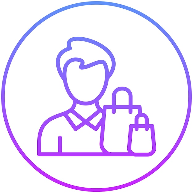 Ilustración de icono de vector de compras personal del conjunto de iconos de Gig Economy