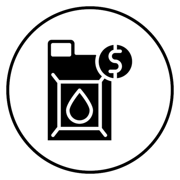 Ilustración del icono del vector de compras de petróleo del conjunto de iconos de la industria de la gasolina
