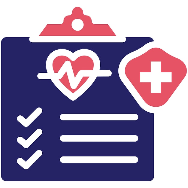 Ilustración del icono del vector de comprobación de salud del conjunto de íconos de control de salud