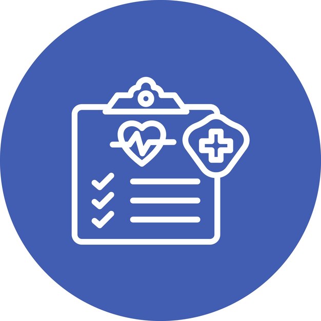 Ilustración del icono del vector de comprobación de salud del conjunto de íconos de control de salud
