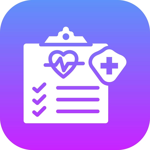 Ilustración del icono del vector de comprobación de salud del conjunto de íconos de control de salud