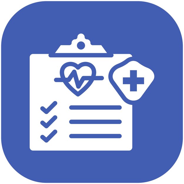 Ilustración del icono del vector de comprobación de salud del conjunto de íconos de control de salud