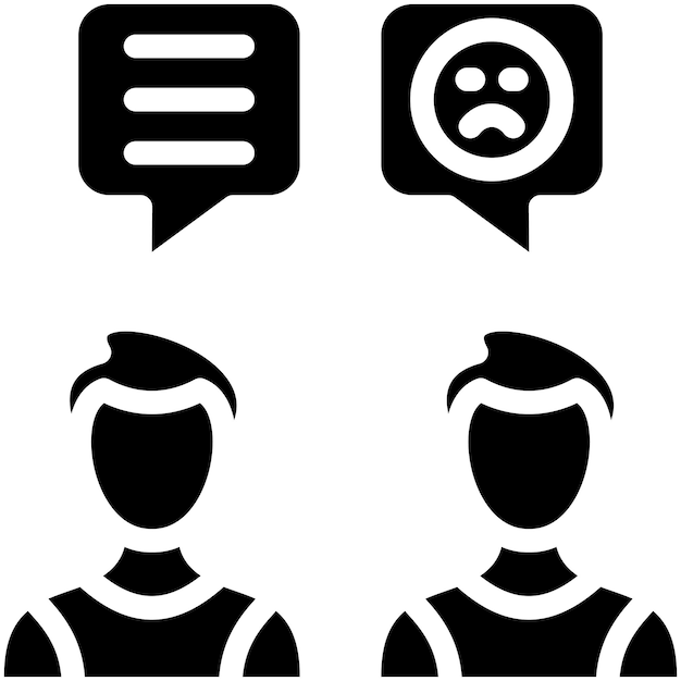 Ilustración de icono de vector de comunicación malo del conjunto de iconos de Generation Gap