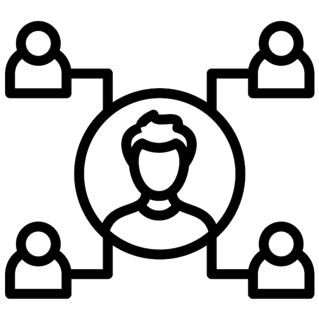 Ilustración del icono del vector de conexión del usuario del conjunto de iconos de gestión de proyectos