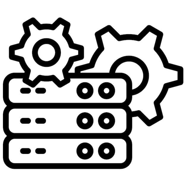Ilustración del icono del vector de configuración del conjunto de iconos de Big Data