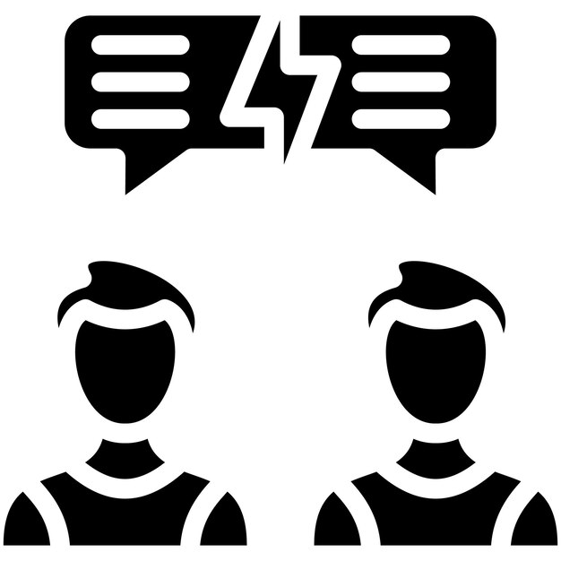 Ilustración del icono del vector de conflicto del conjunto de iconos de Generation Gap