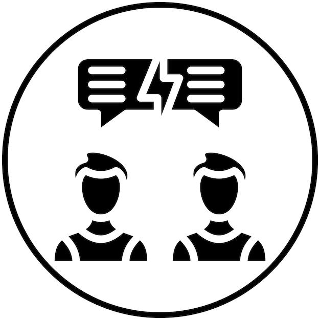 Ilustración del icono del vector de conflicto del conjunto de iconos de Generation Gap