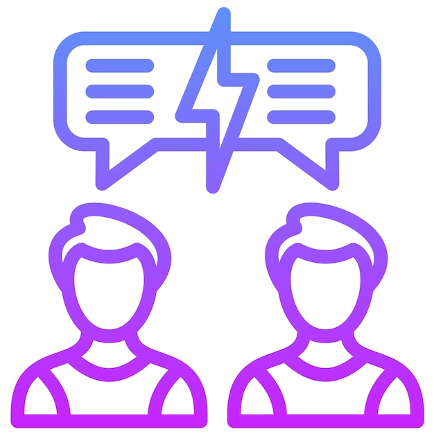 Ilustración del icono del vector de conflicto del conjunto de iconos de Generation Gap