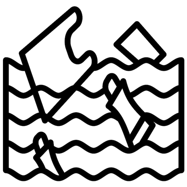 Ilustración del icono del vector de contaminación del agua del conjunto de iconos de contaminación