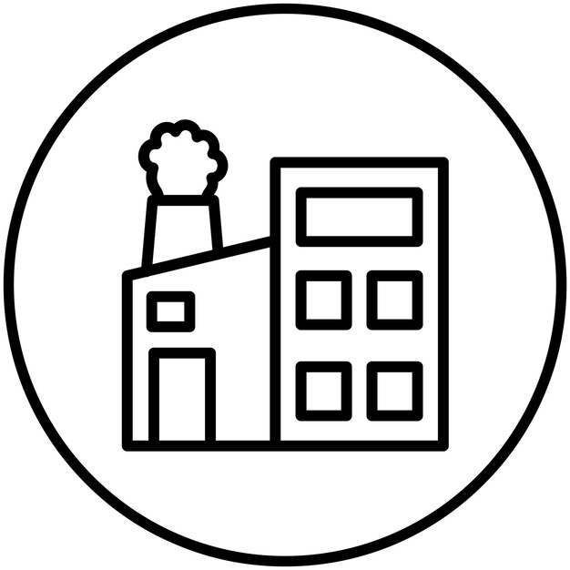 Ilustración del icono del vector de contaminación de la fábrica del conjunto de iconos de contaminación