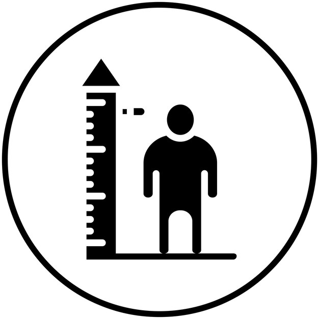 Ilustración del icono del vector de control de altura del conjunto de iconos de control de salud