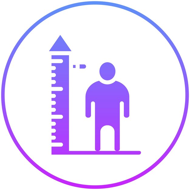 Ilustración del icono del vector de control de altura del conjunto de iconos de control de salud