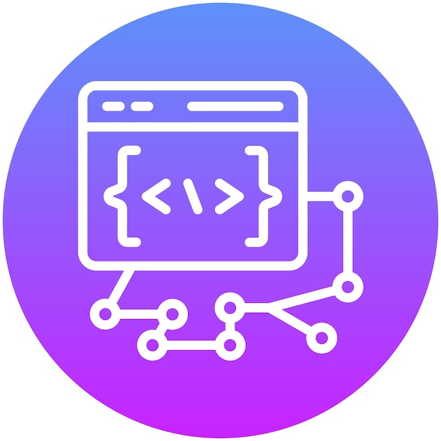 Ilustración del icono del vector de control de versión del conjunto de iconos sin código