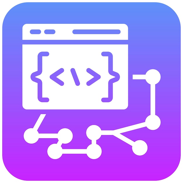 Ilustración del icono del vector de control de versión del conjunto de iconos sin código
