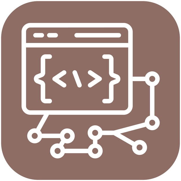 Ilustración del icono del vector de control de versión del conjunto de iconos sin código