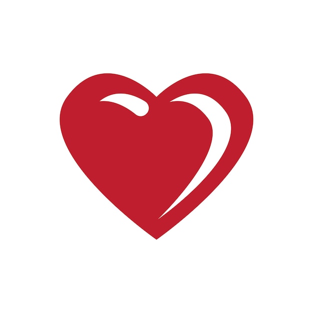 Ilustración del icono del vector del corazón del amor y la plantilla del símbolo