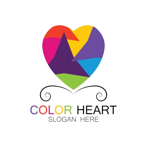 ILUSTRACIÓN DEL ICONO DEL VECTOR DEL CORAZÓN DE COLOR