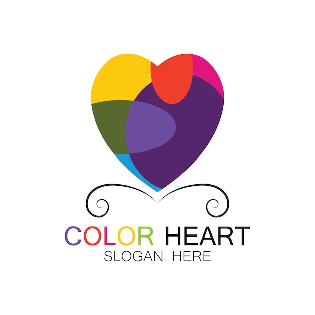ILUSTRACIÓN DEL ICONO DEL VECTOR DEL CORAZÓN DE COLOR