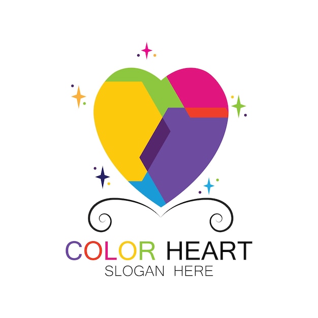 ILUSTRACIÓN DEL ICONO DEL VECTOR DEL CORAZÓN DE COLOR
