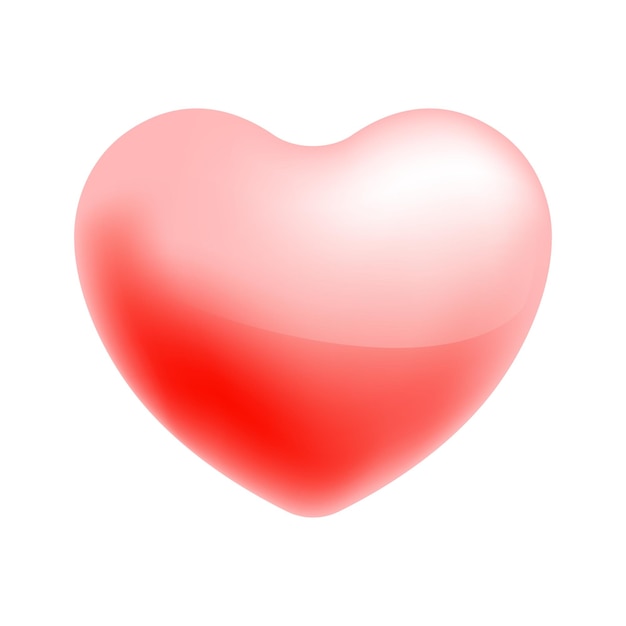 Ilustración de icono de vector Corazón rojo aislado sobre fondo blanco