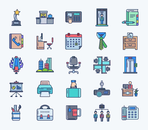 Ilustración de icono de vector corporativo y oficina