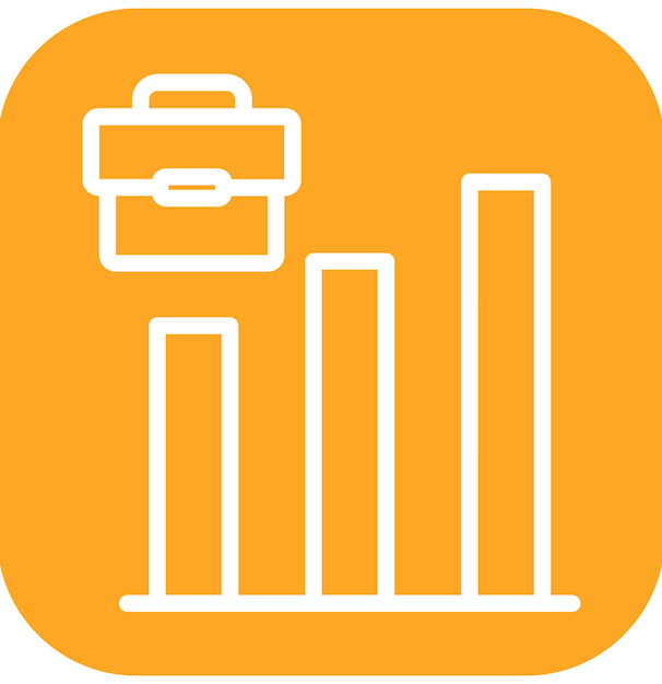 Ilustración del icono del vector de crecimiento del conjunto de iconos de Business Analytics