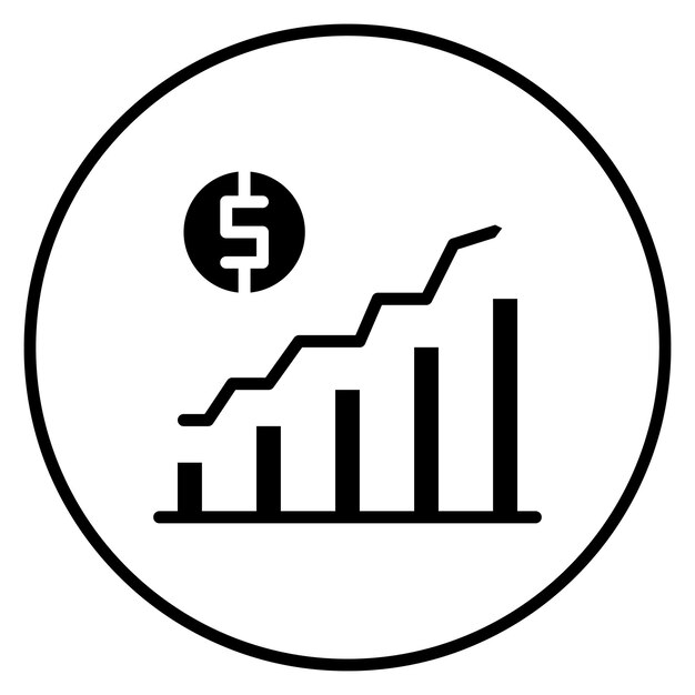 Ilustración del icono del vector de crecimiento de la economía del conjunto de iconos de inicio de negocios