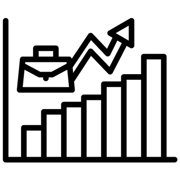 Ilustración del icono del vector de crecimiento empresarial del conjunto de iconos de formación empresarial