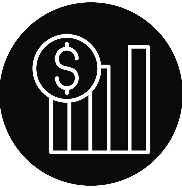 Ilustración del icono del vector de crecimiento de ingresos del conjunto de iconos de Business Analytics