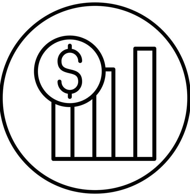 Ilustración del icono del vector de crecimiento de ingresos del conjunto de iconos de Business Analytics