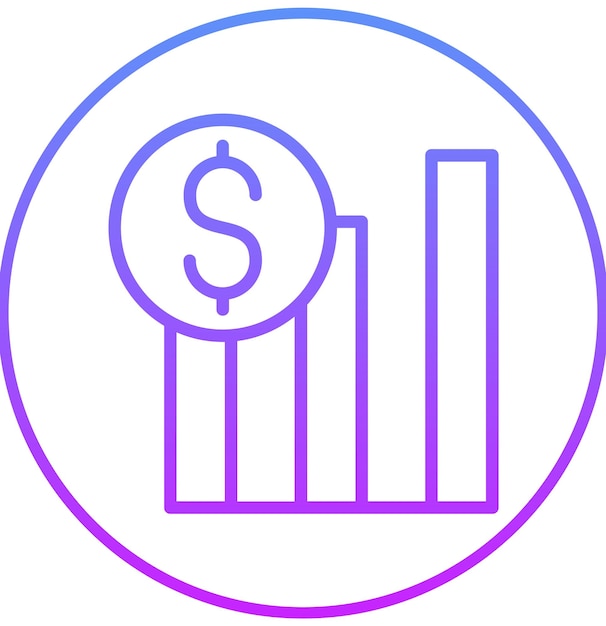 Ilustración del icono del vector de crecimiento de ingresos del conjunto de iconos de Business Analytics