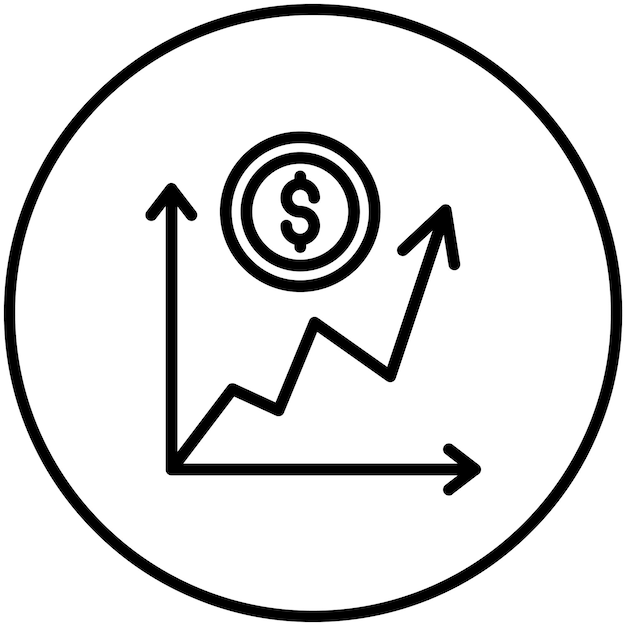 Ilustración del icono del vector de crecimiento monetario del conjunto de iconos de marketing de OnLSCE