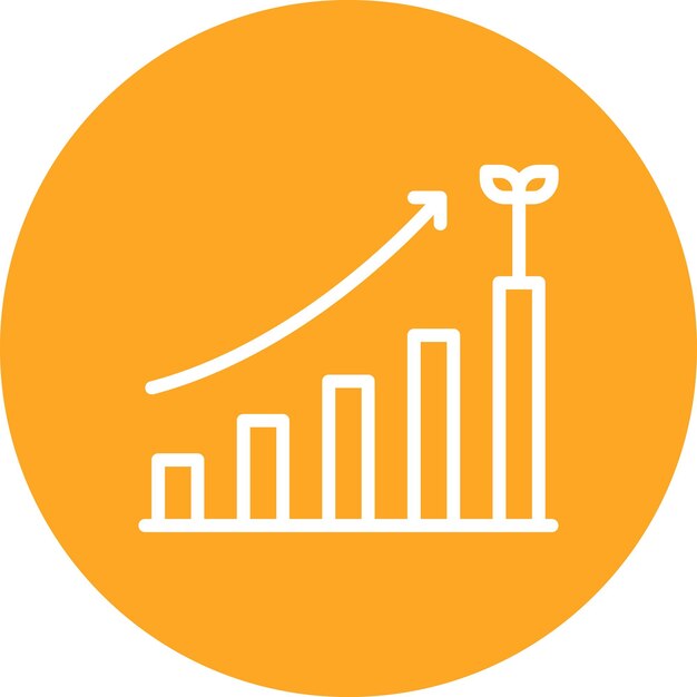 Ilustración del icono del vector de crecimiento de negocios del icono de inicio de negocios