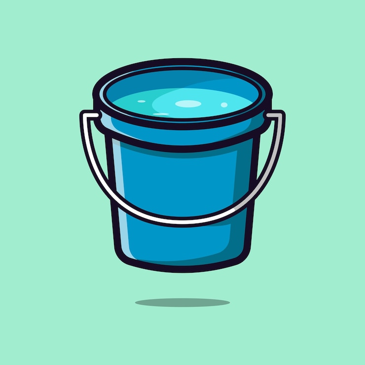 Vector ilustración de icono de vector de cubo. concepto de objeto de baño vector aislado. diseño plano