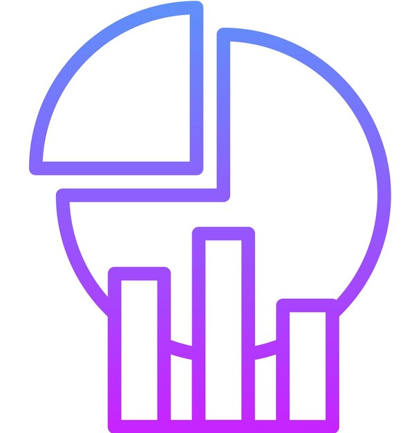 Ilustración del icono del vector de cuota de mercado del conjunto de iconos de Business Analytics
