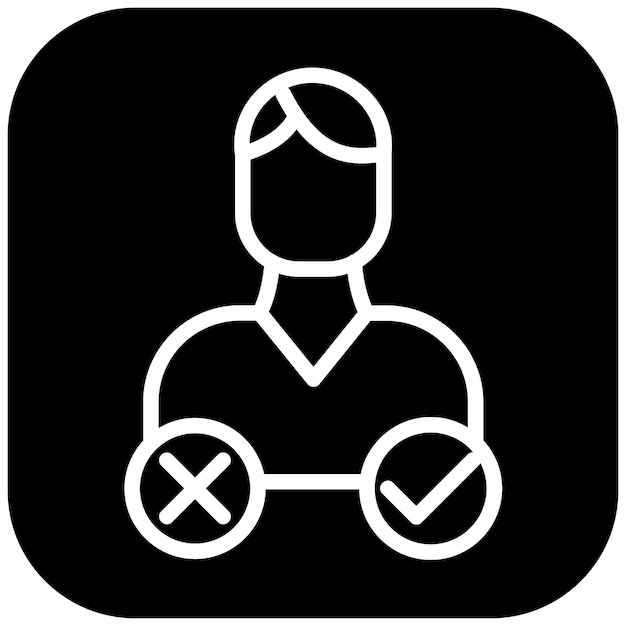 Ilustración del icono del vector de decisión del conjunto de iconos de liderazgo