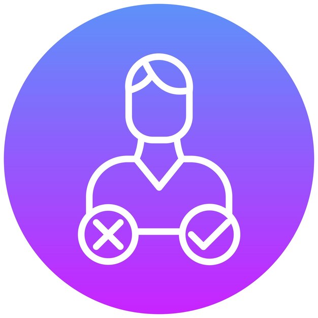 Ilustración del icono del vector de decisión del conjunto de iconos de liderazgo
