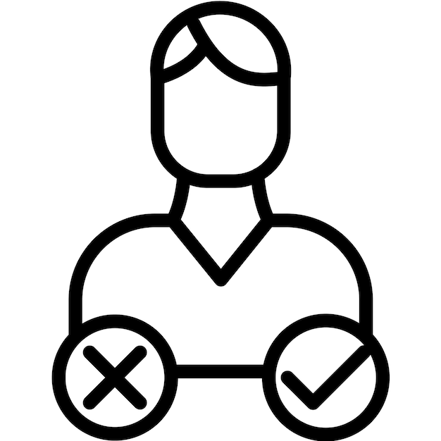 Ilustración del icono del vector de decisión del conjunto de iconos de liderazgo