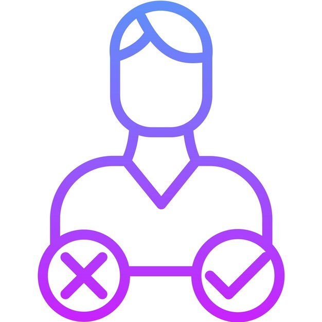 Ilustración del icono del vector de decisión del conjunto de iconos de liderazgo