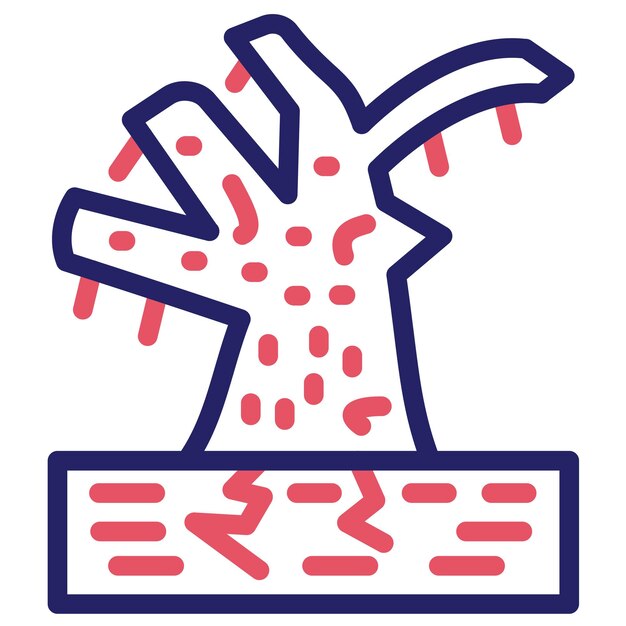 Ilustración del icono del vector de desertificación del conjunto de iconos de desastres naturales