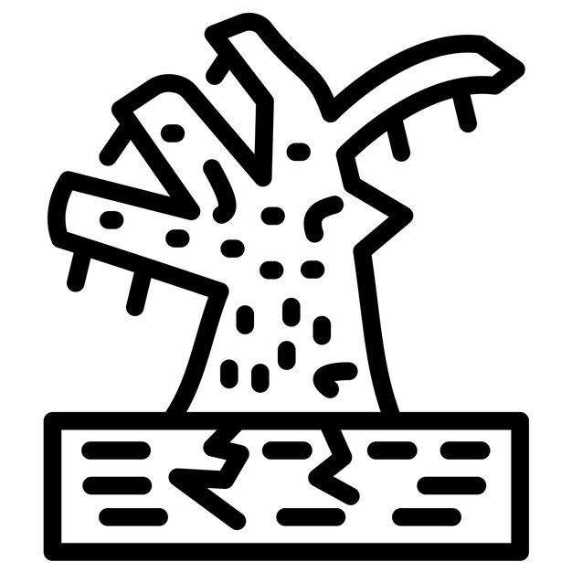 Ilustración del icono del vector de desertificación del conjunto de iconos de desastres naturales