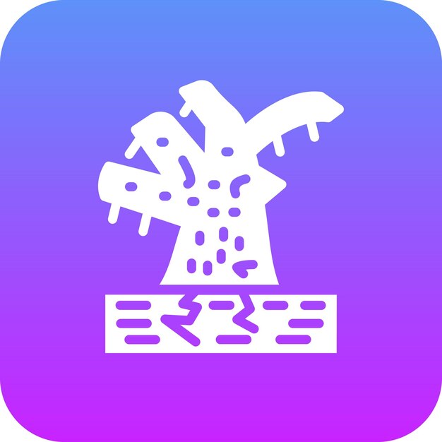 Ilustración del icono del vector de desertificación del conjunto de iconos de desastres naturales