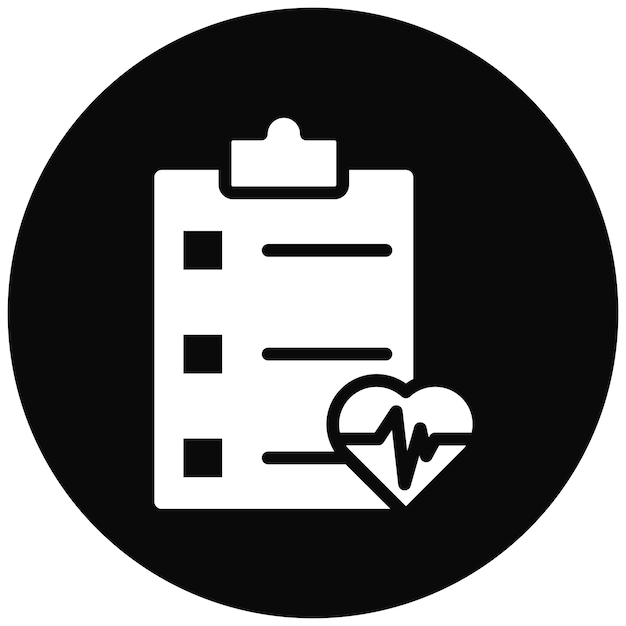 Ilustración del icono del vector de diagnóstico del conjunto de iconos de la farmacia