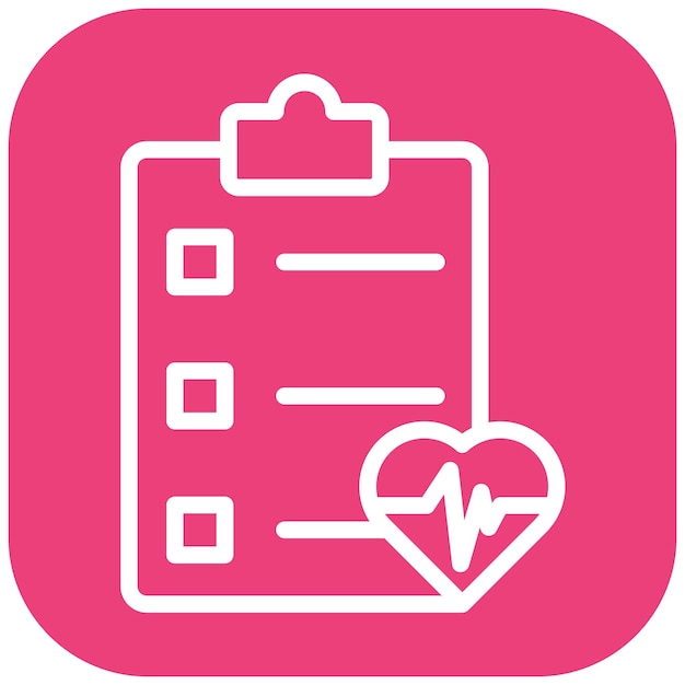 Ilustración del icono del vector de diagnóstico del conjunto de iconos de la farmacia