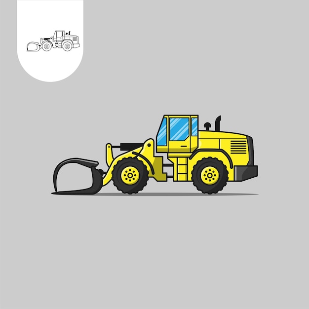 Ilustración de icono de vector de dibujos animados de cargador de ruedas