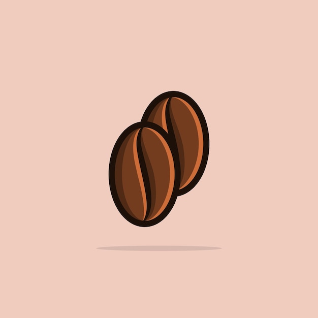 Ilustración de icono de vector de dibujos animados de frijoles gemelos. Concepto de icono de comida y bebida aislado Premium Vector.