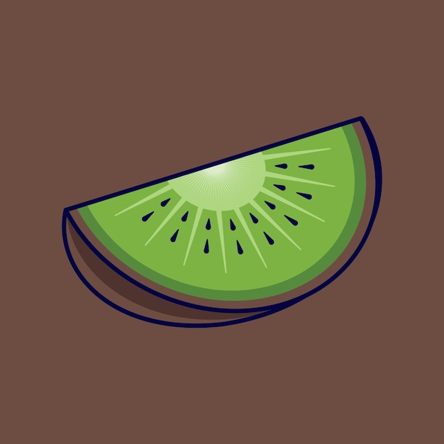 Ilustración de icono de vector de dibujos animados de fruta de kiwi