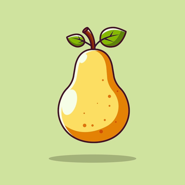 Ilustración de icono de vector de dibujos animados de fruta de pera Concepto de icono de naturaleza de alimentos aislado Vector premium