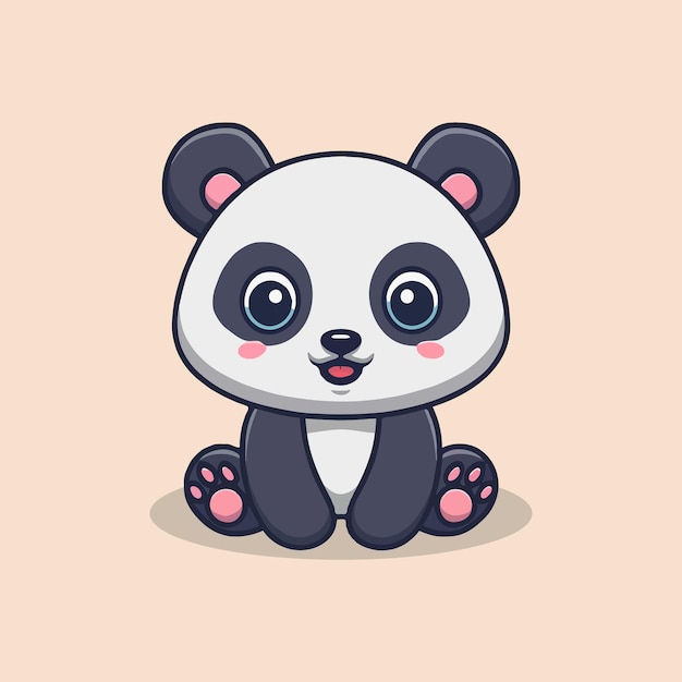 Ilustración de icono de vector de dibujos animados lindo gato sentado